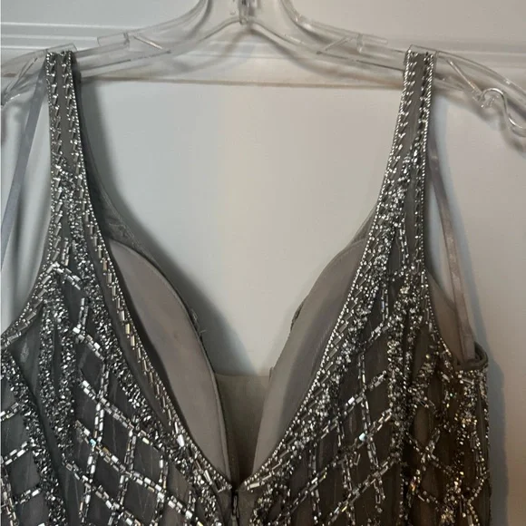 Elegant Silver Beaded Prom/pageant Dress - Picture 5 of 8